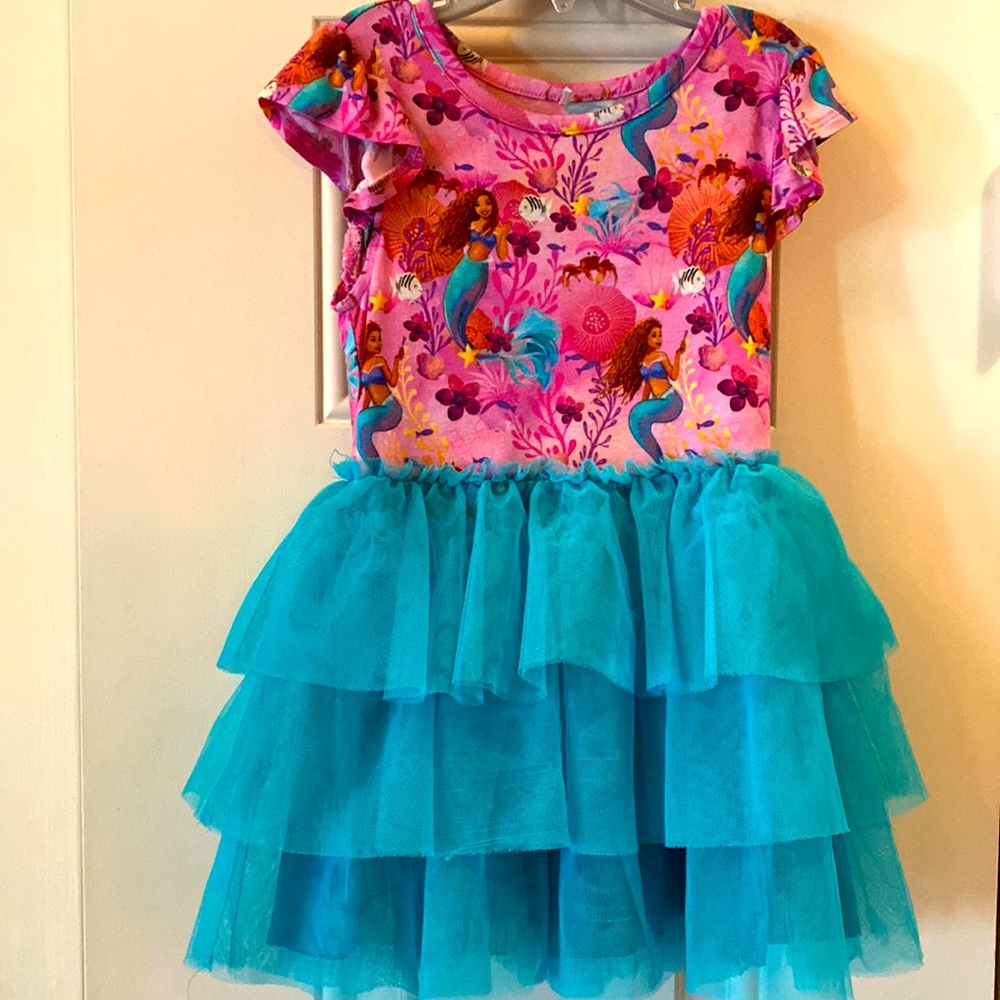 Posh Peanut / Disney’s The Little Mermaid Ariel ruffled cap sleeve tulle dress